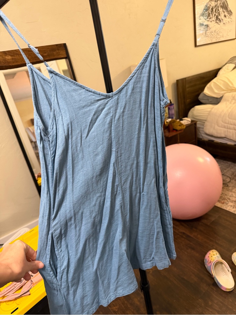 Roxy Blue Button-Front romper - Picture 4 of 5